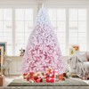 Tangkula Artificial Christmas Tree Hinged Snow Flocked Xmas Tree w/ Lush Branch Tips - 2 of 4
