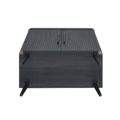 Charcoal Grey Mid-Century Modern Accent Cabinet with Adjustable Shelving