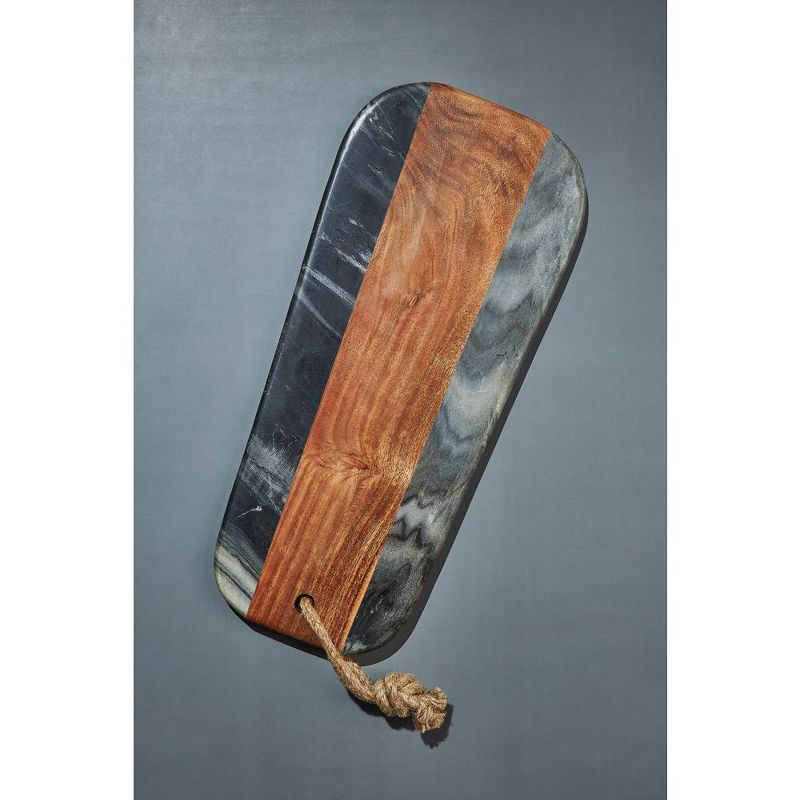 GAURI KOHLI Sulguni Marble & Wood Cutting Board, Grey, 3 of 7