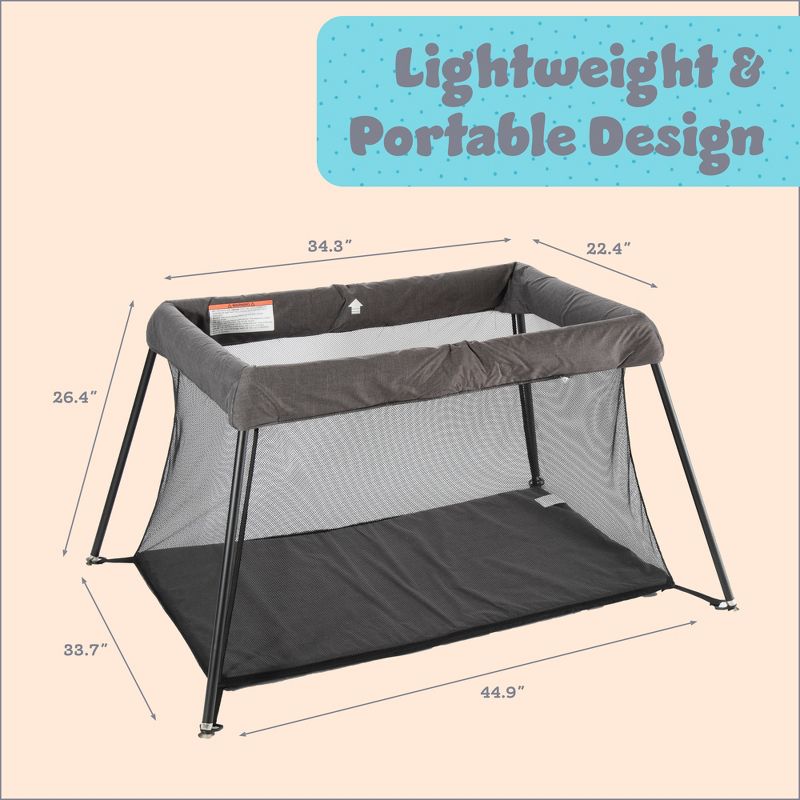 UNiPLAY Foldable Lightweight Travel Crib for Infants and Toddlers, 3 of 8