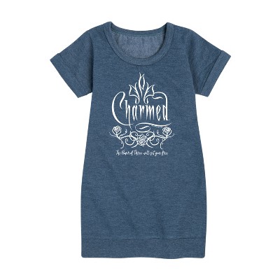 - Charmed - The Power of Three Will Set You Free Graphic Short Sleeve Fleece Dress