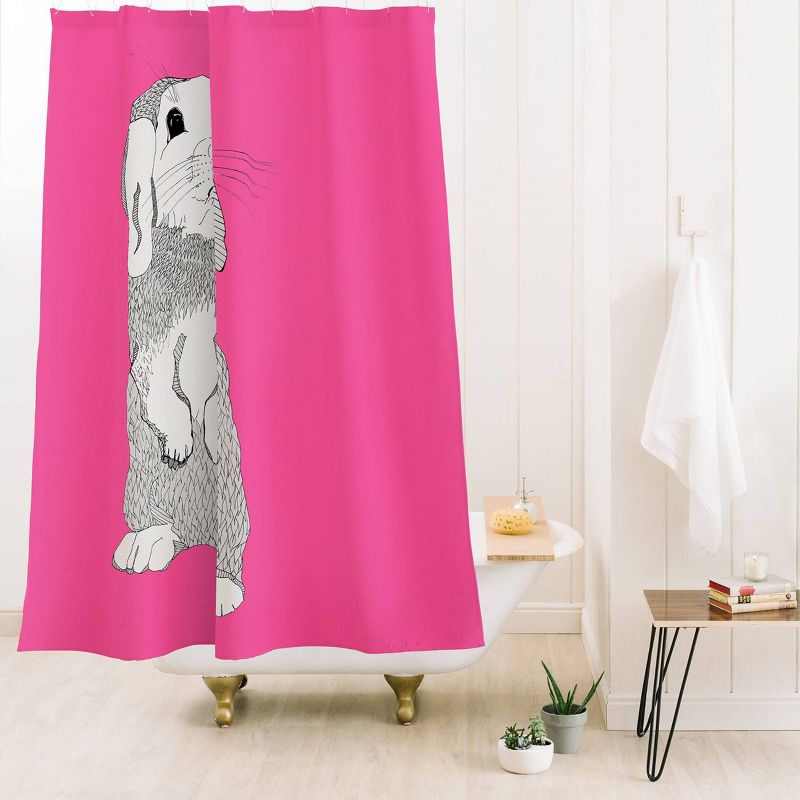 Deny Designs Casey Rogers Rabbit Shower Curtain, 3 of 4