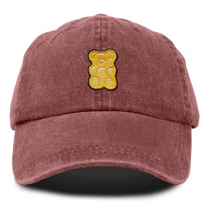 Dalix Yellow Gummy Embroidered Cotton Dad Hat Baseball Cap Adjustable Womens - 1 of 4