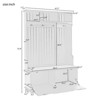 Versatile Entryway Hall Tree with Storage Bench - 4 Hooks, 3 Cubbies & 2 Cabinets for Coats, Shoes & Accessories Rustic Modern Design in Quality Wood - 2 of 4