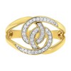 14K Yellow Gold Plated Silver 1/4 Cttw Diamond Loop Open Shank Bypass Ring - 3 of 4