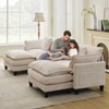Modular Sectional Sofa,Corduroy Cloud Couch with Movable Ottoman & Throw Pillows, Modern L/U-Shaped Sofa,Comfy Deep Seat Couch for Living Rooms - 2 of 4