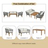4-Piece Outdoor Patio Solid Wood Conversation Sofa Set with Coffee Table - 2 of 4