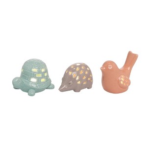 Transpac Ceramic Light Up Critter Set of 3 Spring Home Decorations - 1 of 1