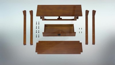 Compact Slate Black Mission Hall Stand with Storage Shelf