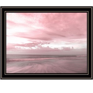 HomeRoots Pink Beach Emotions Black Framed Print Wall Art - 1 of 4