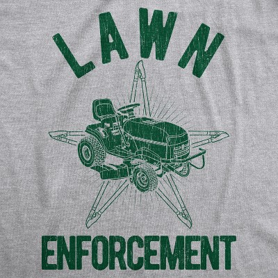 Мужские футболки Crazy Dog T-Shirts, Inc. Mens Lawn Enforcement T Shirt Funny Lawnmower Police Cop Tee - Crazy Dog Men's T Shirt Gift for Dad Light Grey S — фото 2