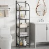 SUGIFT 5 Shelf Bathroom Storage Shelf Unit Shower Shelves for Storage and Towel Display, Black - 3 of 4