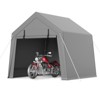 Carport Storage Shed,Portable Garage with Roll-up Zipper Door,Heavy Duty Waterproof Tarp,Storage for Motorcycle,Bike, Firewood,Garden Tools - 2 of 4