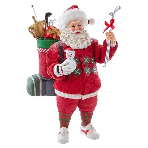 Kurt Adler 10.5-Inch Fabriché Golf Santa Table Piece - 1 of 4