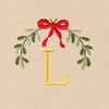 Linum Home Textiles Christmas MISTLETOE MONOGRAM - Embroidered Luxury 100% Turkish Cotton Hand Towels (Set of 2) - 3 of 3