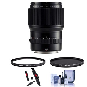Fujifilm GF 110mm f/2 R LM WR Lens with 77mm UV+CPL Filter Kit, Cleaning Kit, Lens Cleaning Pen - 1 of 4