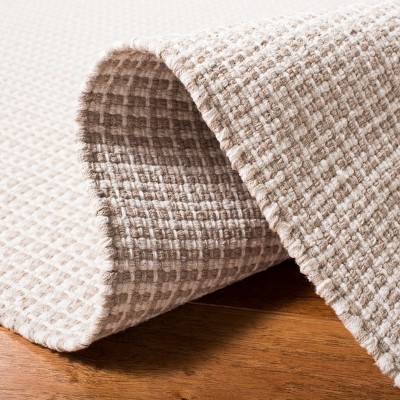 Coastal Charm Ivory and Grey Cotton 6' x 9' Handwoven Rug