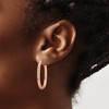 Black Bow Jewelry 3mm Crisscross Oval Hoop Earrings in 14k Rose Gold, 32mm (1 1/4 Inch) - 4 of 4
