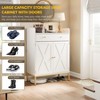 4-Tier Shoe Storage Cabinet, Metal Legs & Adjustable Shelves, Wooden Shoe Rack Organizer - 3 of 4