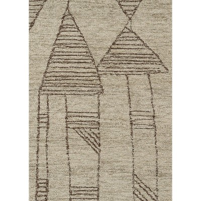 Teppe Geometric Handtufted Gray Wool Rug, 5' x 8'