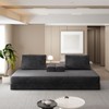 CAVINAS Modern Fuffy Chenille Futon Sofa Bed with Removable Backrests/Soft Pillows,Convertible Sleeper Sofa Couch for Living Room,Bedroom - 3 of 4