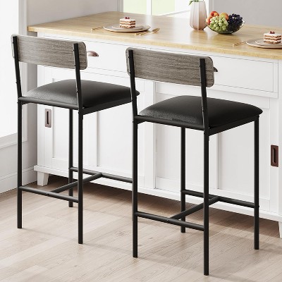 Dining Table Chair Set - Kitchen Table & Chair Sets - Compact Table w/ Upholstered Bar Stools & Space Saving Design for Apartment