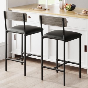 Dining Table Chair Set - Kitchen Table & Chair Sets - Compact Table w/ Upholstered Bar Stools & Space Saving Design for Apartment - 1 of 4