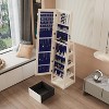 MOEPISY 360°Swivel Jewelry Cabinet with Full Length Mirror, Lockable Storage Cabinet, White - 2 of 4