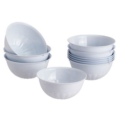 Silver Spoons Elegant Disposable Plastic Plates for Party, Heavy Duty White Disposable Plate Set, (10 PC) - Chateau	
