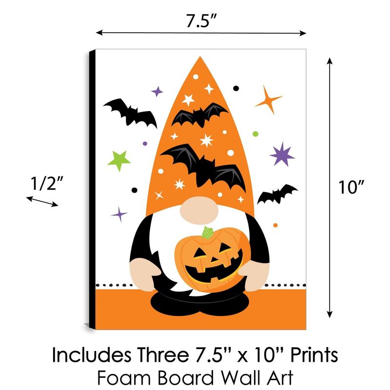 Big Dot of Happiness Halloween Gnomes - Fall Wall Art and Spooky Room Decor - 7.5 x 10 inches - Set of 3 Prints, 5 of 8