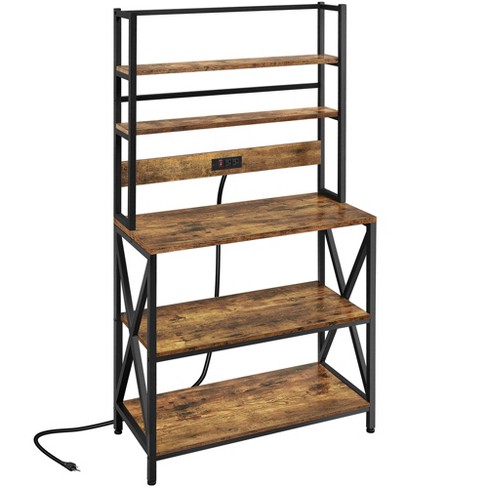 Yaheetech 5-Tier Kitchen Baker's Rack Utility Storage Shelf With 5 Shelves  & Adjustable Feet - Gray