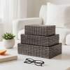 Decorative Boxes with Lid for Home Decor - Jewelry Boxes with Metallic Dot Pattern - Storage Boxes and Home Organizer - Set of 3; 10", 11", 12" Black - 2 of 4