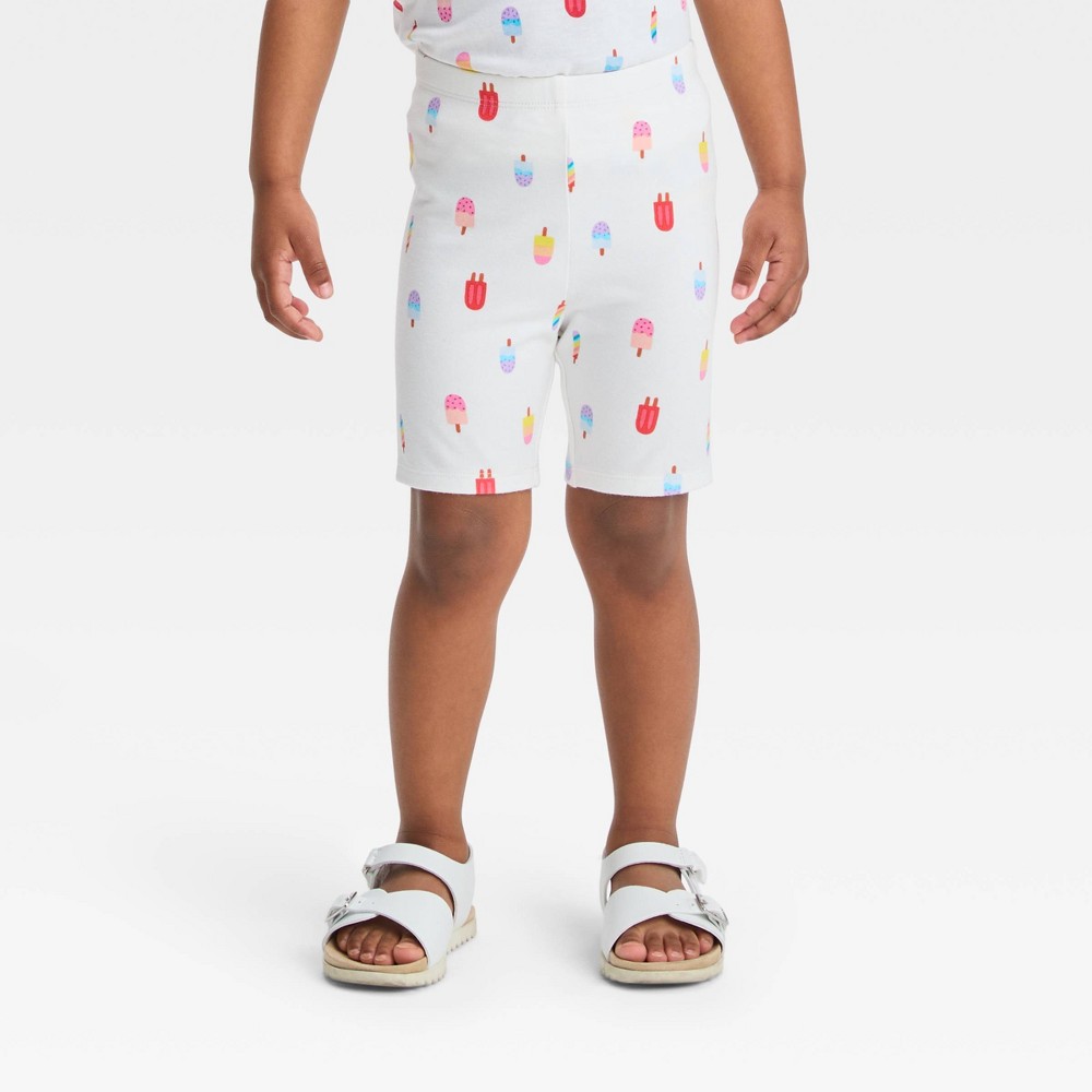 Toddler Girls' Popsicle Shorts - Cat & Jack™ Cream 12M