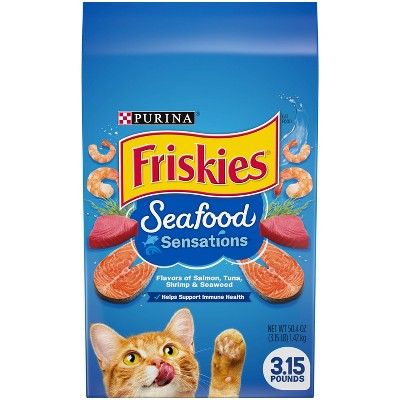 Cat food in a sales blue bag