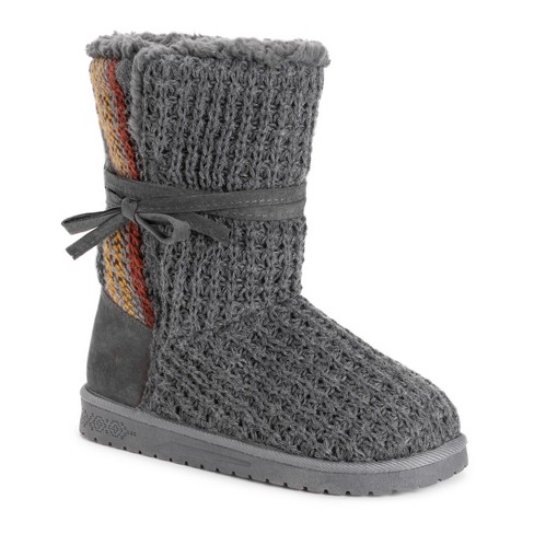 Essentials By Muk Luks Women's Clementine Boots - Grey Plaid, 7 : Target