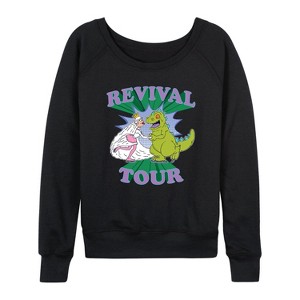 Women's - Rugrats - Reptar Revival Tour Lightweight French Terry Wide Neck Long Sleeve Shirt - 1 of 4