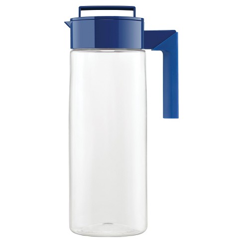 Blue Drink Pitcher Lid 2qt 72oz Fridge Water Juice Jug With Handle