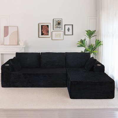 MAXYOYO 110" Modular Sectional Sofa Couch, with L-Shape Chaise, Modern Boneless Couch for Living Room, No Assembly Required