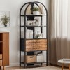 Hommoo 70.8" Tall 4-Tier Industrial  Bookshelf with LED Light - 3 of 4