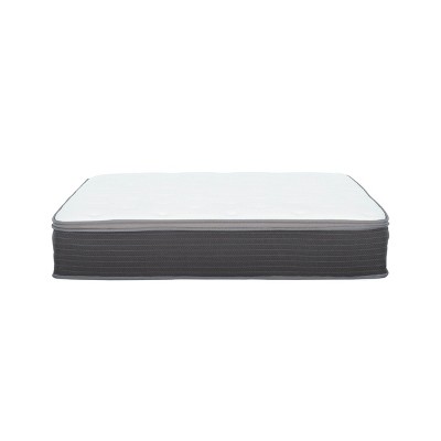 NicBex 10 Inch Gel Memory Foam and Green Tea Mattress for a Cool Sleep,Mattress in a Box,Plush Feel Mattresses,White+Gray