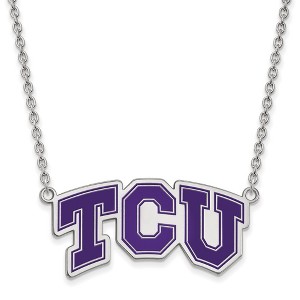 Black Bow Jewelry Sterling Silver Texas Christian Horned Frogs NCAA Necklace 18 Inch - 1 of 4