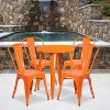 Emma and Oliver Commercial Grade 24" Round Metal Indoor-Outdoor Table Set with 4 Cafe Chairs - 2 of 4