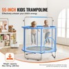 VEVOR 55" Kids Trampoline, 4.6FT Indoor Outdoor Trampoline with Safety Enclosure Net and Basketball Hoop, Gifts Toys for 3+ Years Children, Blue - 3 of 4