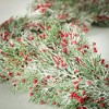 60"L Sullivans Artificial Cedar Red Berry Christmas Garland, Indoor Christmas Decor - 2 of 3