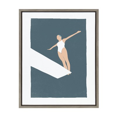 Kate and Laurel Sylvie Contemplation Framed Canvas by Rocket Jack, 18x24, Gray