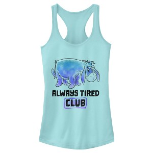 Juniors Womens Winnie the Pooh Always Tired Club Racerback Tank Top - 1 of 4