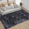 Washable Vintage Rug Non Slip Low Pile Rug Soft Throw Floor Cover Floral Foldable Indoor Carpet for Living Room Bedroom Playroom Nursery - 3 of 4