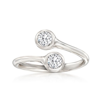 Ross-Simons 0.70 ct. t.w. Bezel-Set Diamond Bypass Ring in Platinum