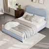 Bed Frame for Kids with Velvet Upholstered Headboard, Cute Low Profile Platform Bed - 4 of 4