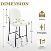 DYHOME Bar Stools Set of 3, 28 Inches Modern BarStools, Counter Height Bar Stools for Kitchen Island, Upholstered Fabric Tall Barstools for Home, Cafe - 3 of 4